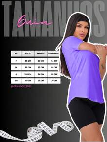 Women's Sports Gym T-Shirt For Training Polyamide - Màu tím - Xem 5