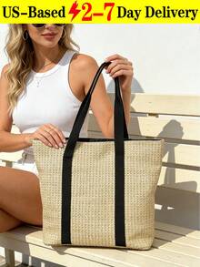 Mini Fashion Imitation Straw Handbag, Summer Vacation Beach Style Woven Bag Handheld And Crossbody Bag,Lightweight Casual Minimalist Straw Woven Bag, Perfect For Holiday Shopping And Gifting, Elegant Ladies Handbag,Women's And Girls' Bag, Wicker Bag, Holiday Essentials,Perfect For Travel, Vacation, Holiday & Beach, Travel Must Haves, Summer Straw Beach Bag For Women, Fashion Summer Vacation Bag, Beach Essentials Women Bags For Vacation & Holiday,Eye-Catching Beach Bag, Women's Summer Straw Beach Bag, Popular Women's Beach Bag, Fashionable Summer Vacation Bag, Essential Women's Beach Vacation Bag, Latest Vacation Bag[US Local Warehouse]The Best Gift Choice, Birthday Gift - Nhiều màu - Xem 2