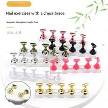 1 Giá đỡ trưng bày móng tay acrylic từ tính - Giá đỡ thực hành móng giả - Hộp đựng dụng cụ đào tạo nghệ thuật làm móng - Nhiều màu - Xem 10