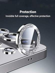 Pelindung Lensa Tahan Guncangan untuk Galaxy S26/S26+/S26 Ultra, Casing Pelindung Lensa Kamera dengan Glitter, Kaca Tempered Tahan Gores, Anti Gores, Glitter Tidak Rontok, Tahan Guncangan, Anti Jatuh, Anti Sidik Jari, Hadiah Musim Semi - Perak - View 7