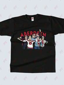 Aberdeen Fans 1983 T-Shirt European Cup Winners Final Vintage Oversized Team Design - 黑色 - 查看 2