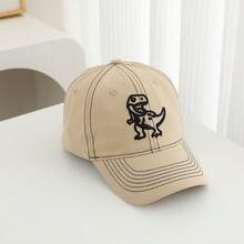 3-8岁儿童男女通用恐龙刺绣撞色缝线棒球帽，柔软帽顶可调节户外休闲帽 - 1PC - 查看 17