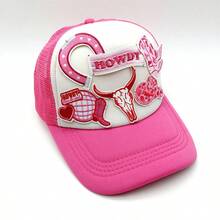 6pcs Pink Applique Cowgirl Embroidered Patches, Embroidered Iron On/Sew On Patches Cowboy Western Style Applique For Clothes, Dress, Hat, Jeans - C-pink - View 1