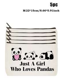 熊猫印花化妆包，熊猫主题旅行化妆品收纳包，化妆包，送给熊猫爱好者、动物爱好者的礼物，圣诞节、毕业典礼、生日、送给熊猫爱好者朋友、女儿、姐妹的礼物 - 多色 - 查看 19