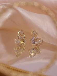 1 par de pendientes de botón elegantes con circonita cúbica para mujeres, para fiestas, compromisos, aniversarios, joyería, regalo del Día de San Valentín - 1# - Ver 11