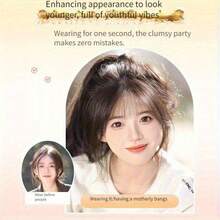 6inch Wig With Air Bangs And Sideburns, Lightweight Bangs Suitable For Daily Wear And Parties - Light Brown - View 10