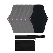 Reusable Sanitary Napkin Pads, Pack Of 4 Medium High Flow Nighttime Sanitary Pads Washable Cloth Menstrual Pads With 1 Small Black Wet Bag Women's - Multicolor - View 14