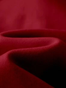 New Arrival Women's Basic Navy Blue Zip-Up Hooded Pocket Drawstring Loose Sweatshirt, Autumn/Winter - Red - View 5