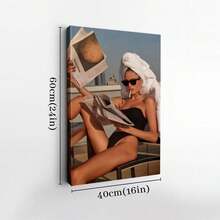 2D Flat Print, 1pc Framed Canvas Wall Art, Vintage Magazine Poster, Retro Fashion Art Print Canvas Poster Painting Home Wall Decor, Ideal Gift For Bedroom Living Room Hallway Dorm, Ready To Hang - 列印 - 查看 10
