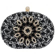 SH Clutch Purses For Women Formal Rhinestone Evening Bag Sparkly Handbags Wedding Party Cocktail Prom - Embrague negro - Ver 6