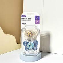 2个装婴儿安抚奶嘴，印花图案，适合男宝宝和女宝宝日夜使用，是送给新手爸妈的完美礼物。 - 彩色 - 查看 12