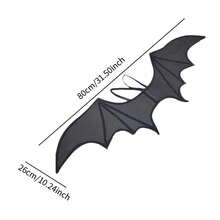 Black Bat Wings Harness Costume – Gothic Vampire Demon Dragon Wings, Comfortable Elastic Straps, Unisex Cosplay Theater Masquerade Halloween Accessory, One Size Fits Most - 黑色 - 查看 2