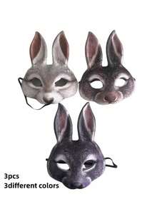 Men's Rabbit Mask, Cute 3D Animal Rabbit Mask, Halloween Party, Masquerade Ball Costume, Easter, Christmas Party, Graduation Party - Multicolor - View 9