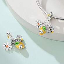 1 Piece Silver Plated Fruit Treats Series-Small Green Pear Raspberry Lemon Cool Encounter Apple Candy Heart Cat Popsicle Starlight Cone Cat Melon Eater Pendant Fruit Platter Sweet Cherry Beads Suitable For Original Serpent Bracelet Necklace Bracelet Beads DIY Jewelry Making Luxury Girlfriend Gift - Multicolor - View 5