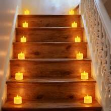 100 Pack Value Set LED Tea Lights, Ivory Flameless Battery Operated Candles, Flickering Fake Tealights For Wedding, Party, Home Decorations - 100 Pack - View 5