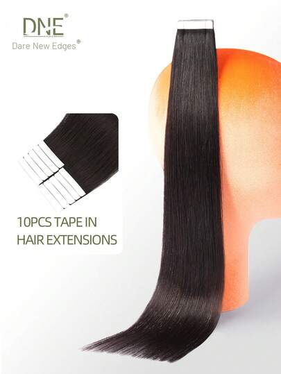 DNE HAIR 10 ชิ้น เทปต่อผม ผมมนุษย์ 100% #NC สีดำธรรมชาติ ทรงตรง ความยาว 14-22 นิ้ว ผมต่อ ปลายหนาคุณภาพดีไร้รอยต่อที่มองไม่เห็น ผมมนุษย์สุขภาพดีสำหรับผมบางและใช้ในร้านเสริมสวย และสำหรับผู้หญิง/เด็กผู้หญิงทุกคนใช้ในชีวิตประจำวัน