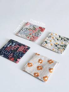 Embroidered Linen Cup Coasters, Household Dining Mats, Square Fabric Tea Table Coasters, Placemats, Heat Insulation Pads, Coffee Cup Mats, Tabletop Mats - Multicolor - View 11