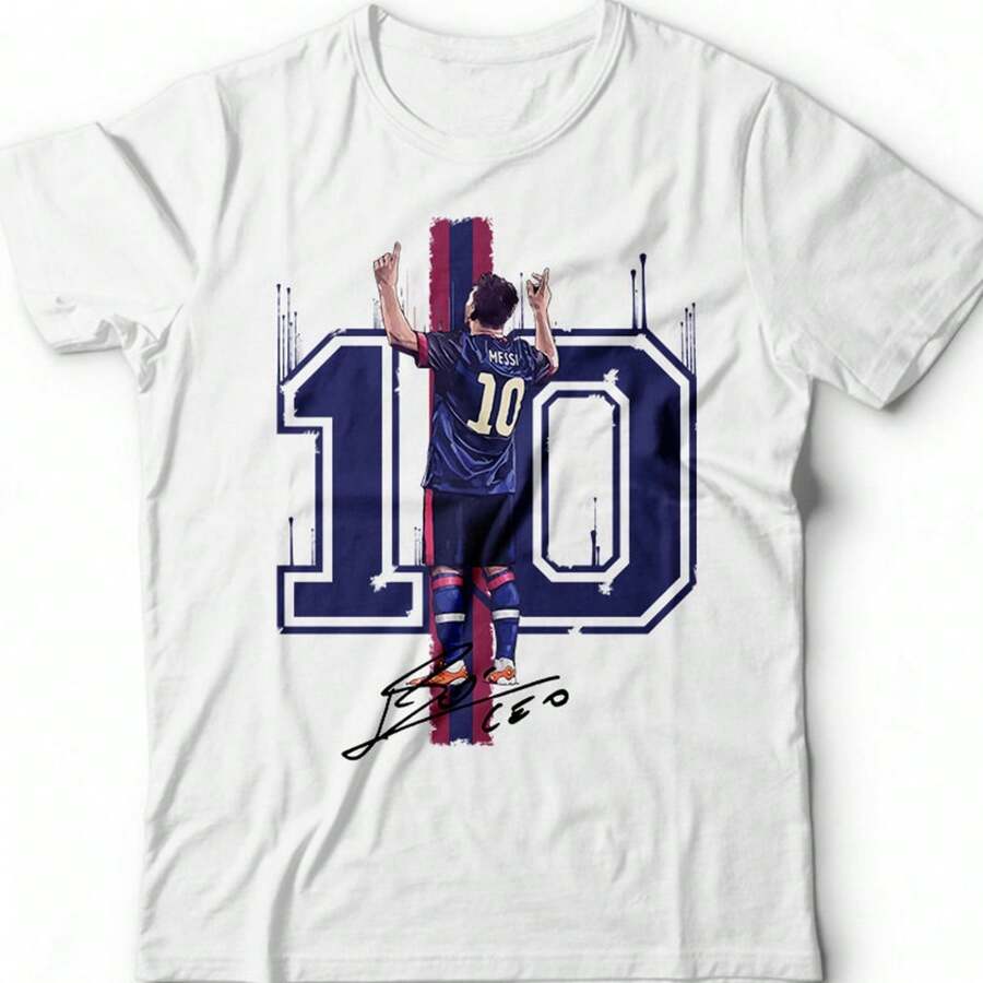 Lionel La Pulce T-Shirt - Argentina 10 Football Champions - White - View 1