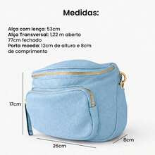 Bolsa Compacta Feminina com Design Elegante e Organização Inteligente - azul claro - Visão 7