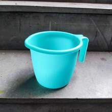 ATCUSA Plastic Mugs For Bathroom Bath Accessory X 1 Mug Bathing Mugs Dabba Camping Mug, Certified Bathing Water Mug - 15 Litre Capacity - Assorted Colors - 白色 - 查看 2