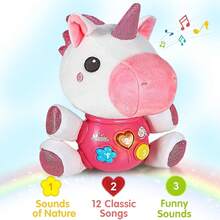毛绒音乐娃娃，感官娃娃，发光音乐娃娃，毛绒填充动物娃娃，发光音乐娃娃套装，圣诞礼物，生日礼物，配件颜色随机，感官娃娃，男婴娃娃，发光恐龙，恐龙毛绒娃娃，12个月婴儿娃娃，女婴娃娃 - 彩色 - 查看 5