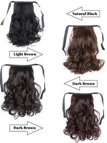 时尚女士假发，长卷马尾辫，优雅扎发造型，日常假发，梨花卷发假发，时尚马尾辫，大波浪，日常中长或短款假发，复古接发，蓬松假发。 - 彩色 - 查看 2