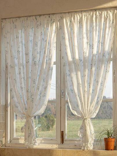 1 szt. beżowa lniana zasłona kuchenna z frędzlami, luksusowa, przezroczysta zasłona z frędzlami na krawędzi, półzaciemniająca zasłona z kieszenią na drążek do salonu i sypialni, redukująca hałas i chroniąca przed promieniowaniem UV, zasłona dekoracyjna, odpowiednia na każdą porę roku (gramatura tkaniny 190 g)