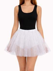 Carnival Tulle Skirt - White - View 4