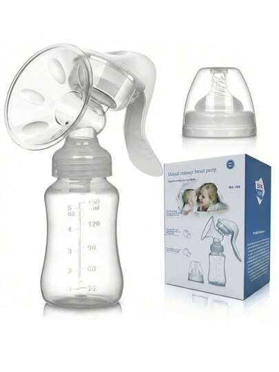 Extractor de Leche Manual de PP Alimenticio 150ml, Portátil y Compacto, Fácil de Usar y Limpiar, Recolector Confiable y Eficiente para Lactancia Materna, Diseño que Ahorra Esfuerzo
