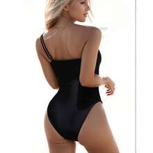 One Piece Swimsuit Women One Shoulder High Cut Bathing Suit Striped Waist Tummy Control Swimwear Sexy Swimsuits For Women Summer Beach - 多色1455 - 查看 2