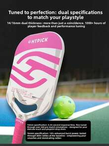 HTPICK Tournament Grade Pickleball Paddle, Heat-Pressed T700 Carbon Fiber, Multi-Color (Red/Green/Blue), Offensive Style, Champion Level Professional Paddle, USAPA Certified, Suitable For School, Club And Gym Sports Equipment - Multicolor - View 12