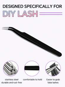 Eyelash Glue Tool Kit, Waterproof Eyelash Glue, Includes Eyelash Glue, Setting Liquid, Remover Liquid, Eyelash Tweezers, Sweat-Proof, Soft, Quick-Drying, Non-Irritating, Essential Eye Makeup Tools - Multicolor - View 7