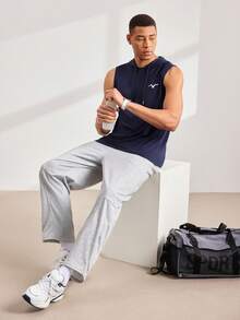 Driftmere 男士连帽无袖上衣，夏季时尚 - 藏蓝色 - 查看 5