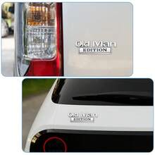 2Pcs Old Man Edition 3D Metal Emblem Zinc Alloy Fender Rear Tailgate Bumper Badge Bumper Decals Heavy Duty Automotive Stickers Compatible With Truck SUV Auto Accessories - 銀色 - 查看 7