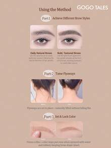 GOGO TALES 3-Color Eyebrow Powder & Pomade Palette, Sweat-Proof & Smudge-Proof, Velvet Matte Finish, Long-Lasting Powder & Natural Pomade, Suitable For Beginners GOGOTALES - #G01 Coffee Brown - View 11