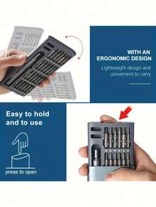 25in 1 Mini Screwdriver Set Flat Head Small Screwdriver For Electronics/ Mobile Phones/ Computers/ Glasses/ Watches/ Jewelry Precision Repair Tools - Multicolor - View 8