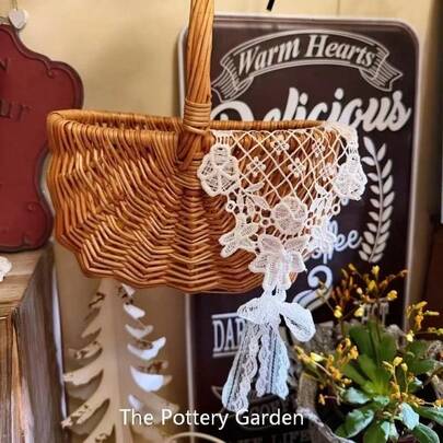 DIY蕾丝手工杯垫、盆栽装饰、蕾丝花边，适用于手工相册、礼品包装、花篮、园艺