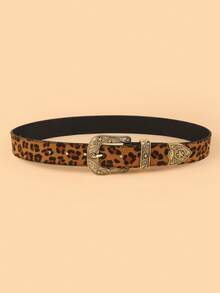 1pc Kids New Leopard Print Wide Belt, High-Quality PU Cowboy Style Belt For Students - Multicolor - View 7