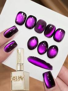 XEIJAYI 1 Botella de 15ml de esmalte de uñas de gel UV con efecto de ojo de gato morado, removible y magnético, apto para salones de uñas y manualidades en casa - Morado Violeta - Ver 7