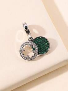 1个花朵造型绿黑水钻吊坠，DIY手链、珠子、吊坠、饰品、创意DIY配件 - 彩色 - 查看 2