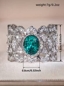 1 chiếc nhẫn Cubic Zirconia lãng mạn dành cho nữ, thích hợp làm quà tặng đám cưới, lễ đính hôn, kỷ niệm, tiệc tùng hoặc quà Valentine. - 1 # - Xem 7