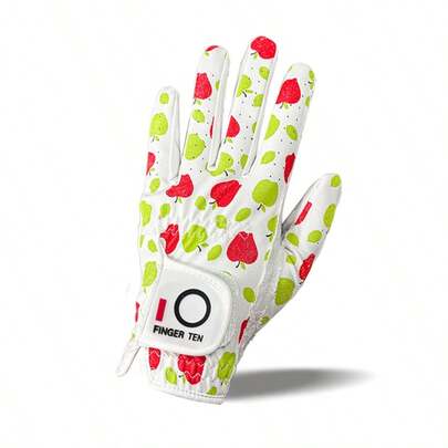  FINGER TEN Guantes de golf para mujer de agarre excelente y estilo, 1 paquete para la mano izquierda, aptos para todo tipo de clima y cómodos para un rendimiento serio, tallas S M L en color verde para golfistas femeninas