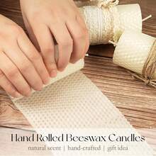 4/6/8 Pack Hand Rolled Ivory White Honeycomb Beeswax Pillar Candles, 2 X 4 Inches Smokeless Unscented Handcrafted Decor Candles, Natural Clean Burning Candles, Ideal Home Table Ornaments & Premium Gifts For Candle Enthusiasts - 白色 - 查看 4