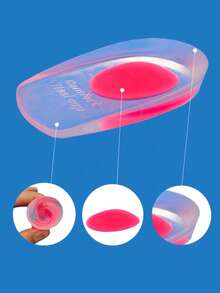 2个/套 PU硅胶鞋跟垫，缓解鞋跟疼痛，运动鞋减震鞋垫 - 紅色 - 查看 4