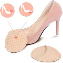 1 Pair Beige Forefoot Socks For Women, Breathable Silicone Non-Slip Forefoot Pads For High Heels, Summer - Beige - View 8