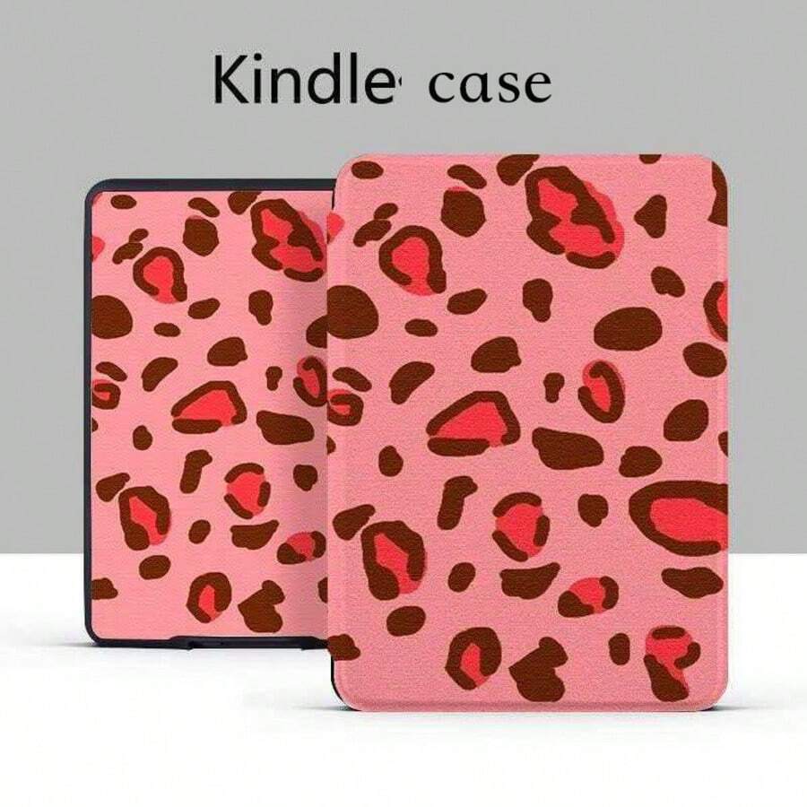 Premium Universal Red Leopard Print E-Reader Protective Case: Slim And Lightweight, Drop-Resistant And Durable, Easy To Carry, And Features A Comprehensive Drop-Proof Design. Compatible With Various E-Reader Models, Ensuring Worry-Free Travel. - Multicolor - View 1