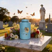 Large Cremation Urns For Adult Human Ashes, Decorative Funeral Keepsake Memorial Urn For Male Female Women Man Mom Dad Ashes With Velvet Bag - Hoa - Xem 5