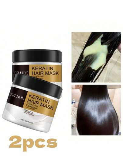 保湿角蛋白发膜，蕴含玛卡提取物和胶原蛋白——富含摩洛哥阿甘油、椰子油和水解角蛋白，令秀发丝滑柔顺，焕发活力光泽，适合普通发质及各种发型。发膜，护发，发霜，角蛋白，随机发货。