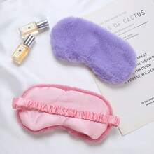 1 chiếc mặt nạ ngủ hai mặt bằng satin, chất liệu nhung nhiều màu, thoáng khí và chắn sáng, lý tưởng cho giấc ngủ, du lịch và những giấc ngủ ngắn, dây đeo co giãn mềm mại - Món quà hoàn hảo dành cho phái nữ - Mặt nạ che nắng giả lông thỏ - Xem 12