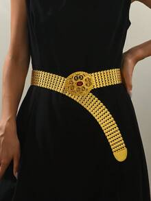Luxury Gold Color Waist Chain, Middle Eastern Fashion Waist Belt, Wedding Dress Waist Accessory, Seasonal Outfit Decor - Gold - View 10